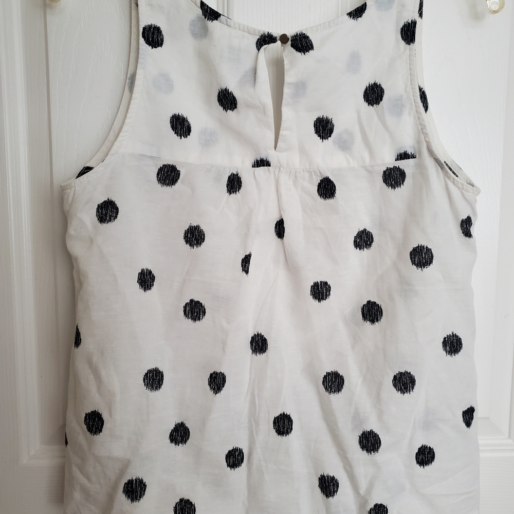 White and black polka dot tank top - Picture 2 of 3